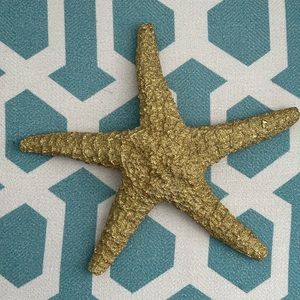 Gold Starfish Coastal Beach Wall Decor